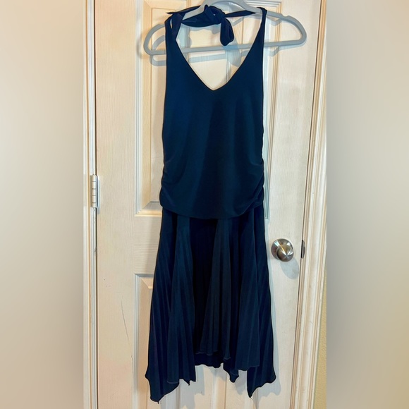 Akoya Black Halter dress with Pleats. EUC - Picture 2 of 3
